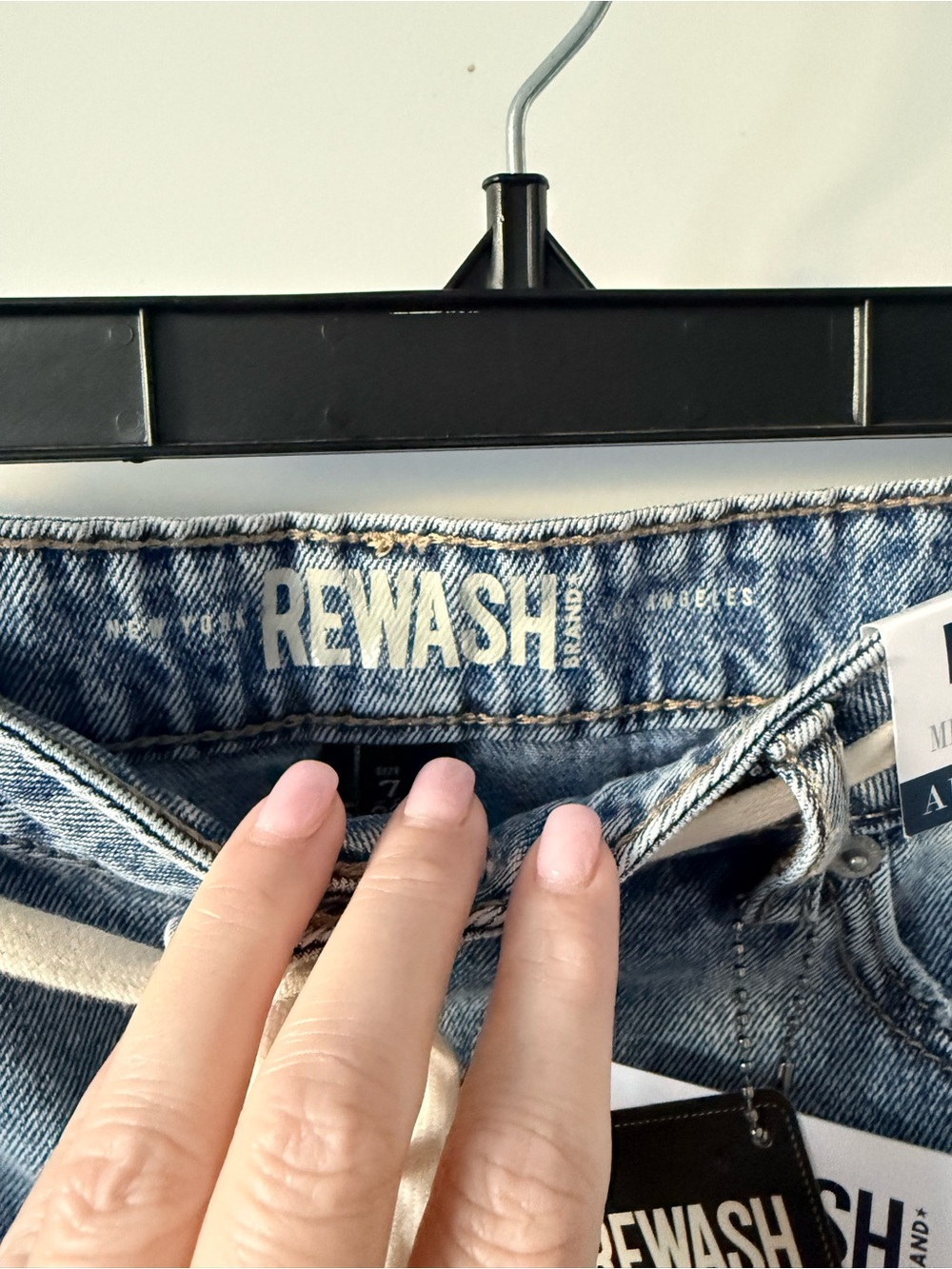 Rewash Denim Micro Mini Skirt with Drawstring 100% Cotton NWT Size 7 - Picture 4 of 7